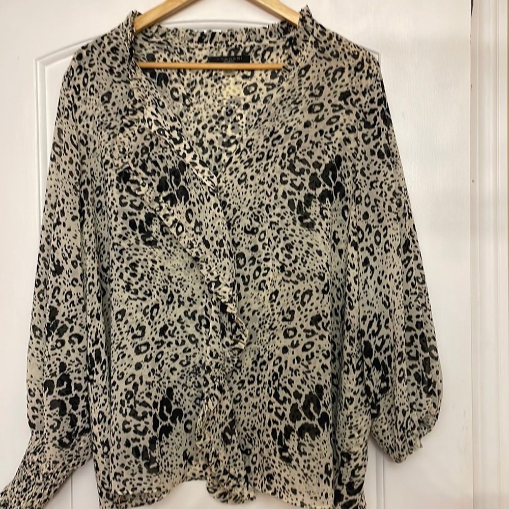 Blouse by Tahari, worn twice.  Size is LX